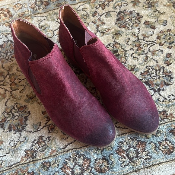 Nordstrom BP burgundy suede leather ankle booties pull on boots western s 6 - Picture 4 of 7